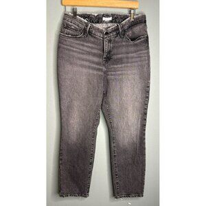 Good American Gray Washed Ankle Crop Jeans